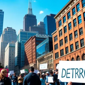 Campaigning in downtown Detroit