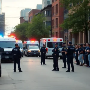 Detroit police negotiating during a standoff at a hit-and-run incident.