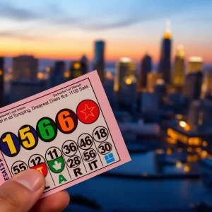 Vibrant lottery ticket symbolizing a Detroit man's lucky win.
