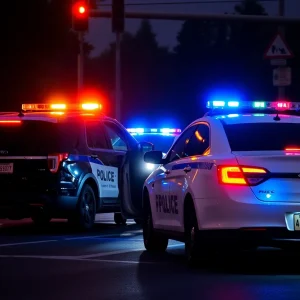 A police cruiser and another vehicle involved in a collision in Detroit.