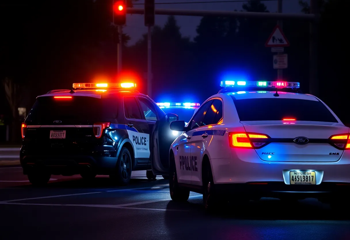 A police cruiser and another vehicle involved in a collision in Detroit.