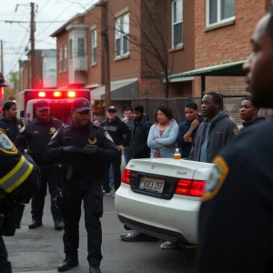 Police responding to a violent incident in a Detroit neighborhood