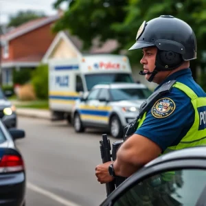 Detroit police officers conducting a narcotics raid