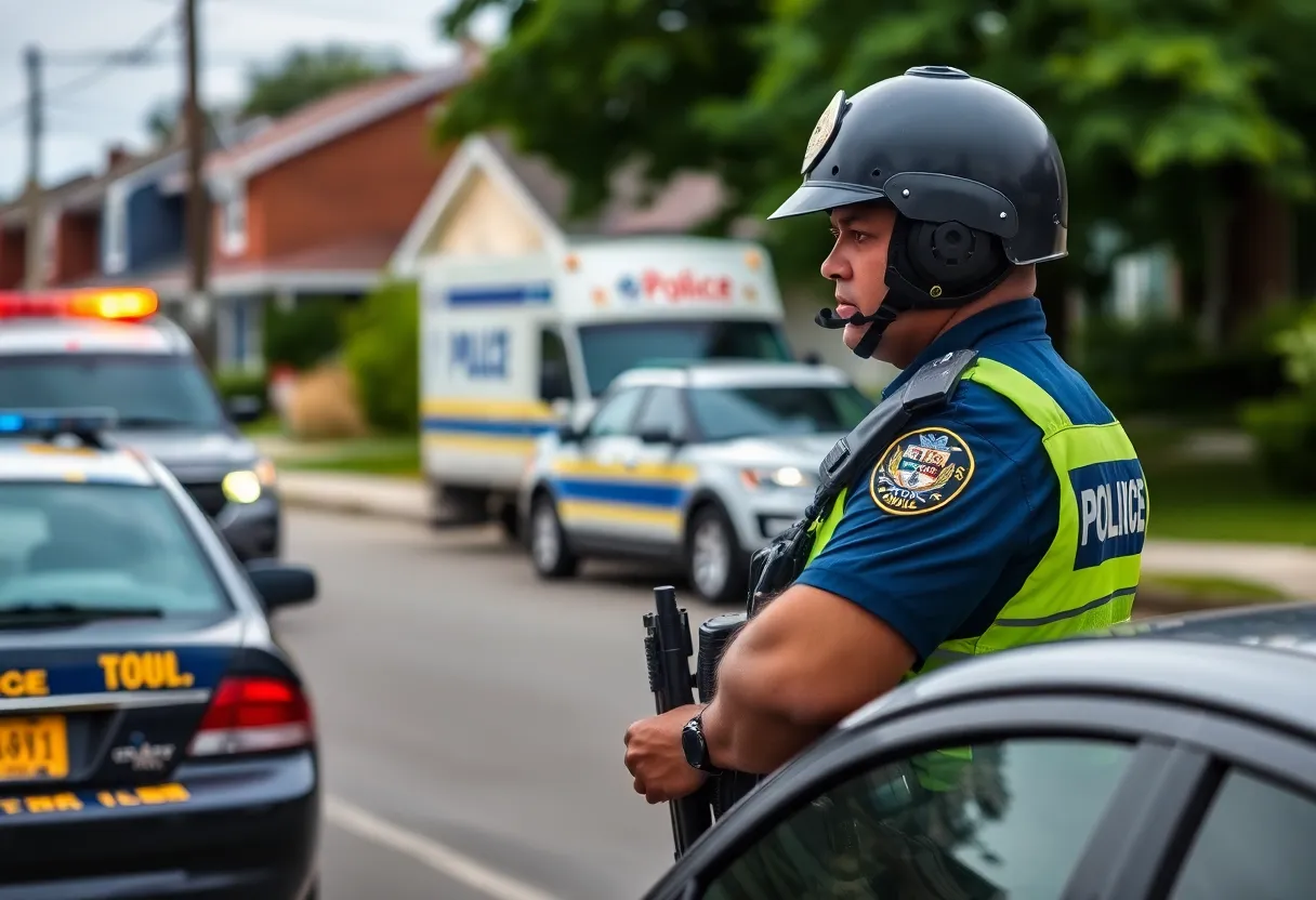 Detroit police officers conducting a narcotics raid