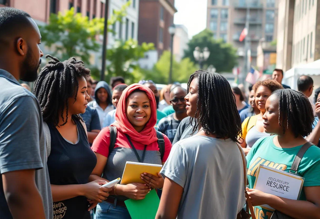 Community resource fair during the State of the People POWER Tour in Detroit