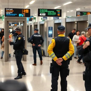 Police presence and security measures at Detroit transit center
