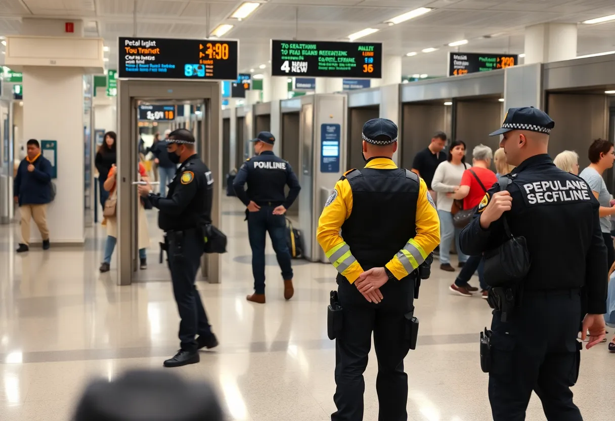 Police presence and security measures at Detroit transit center