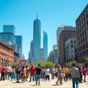 Vibrant community gathering in Detroit