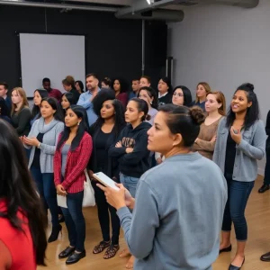 Actors auditioning at a casting call in Detroit