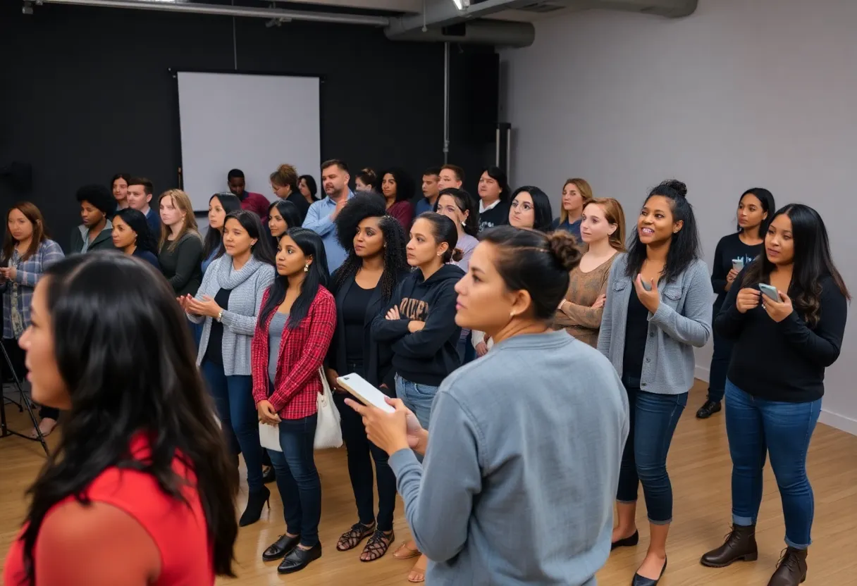 Actors auditioning at a casting call in Detroit