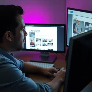 Person experiencing frustration with a webpage error on a news site