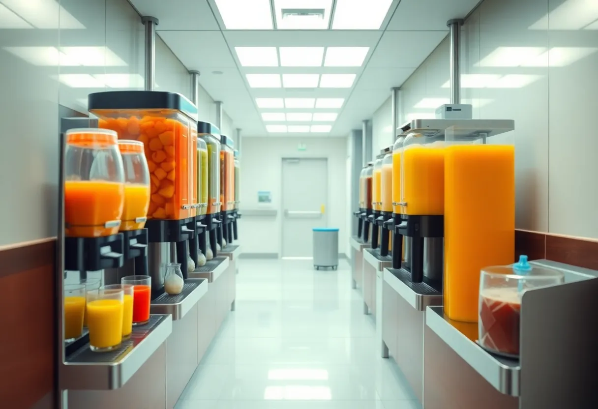 Beverage dispenser systems in a healthcare facility