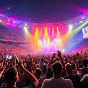 Audience enjoying a live performance at Ford Field concert