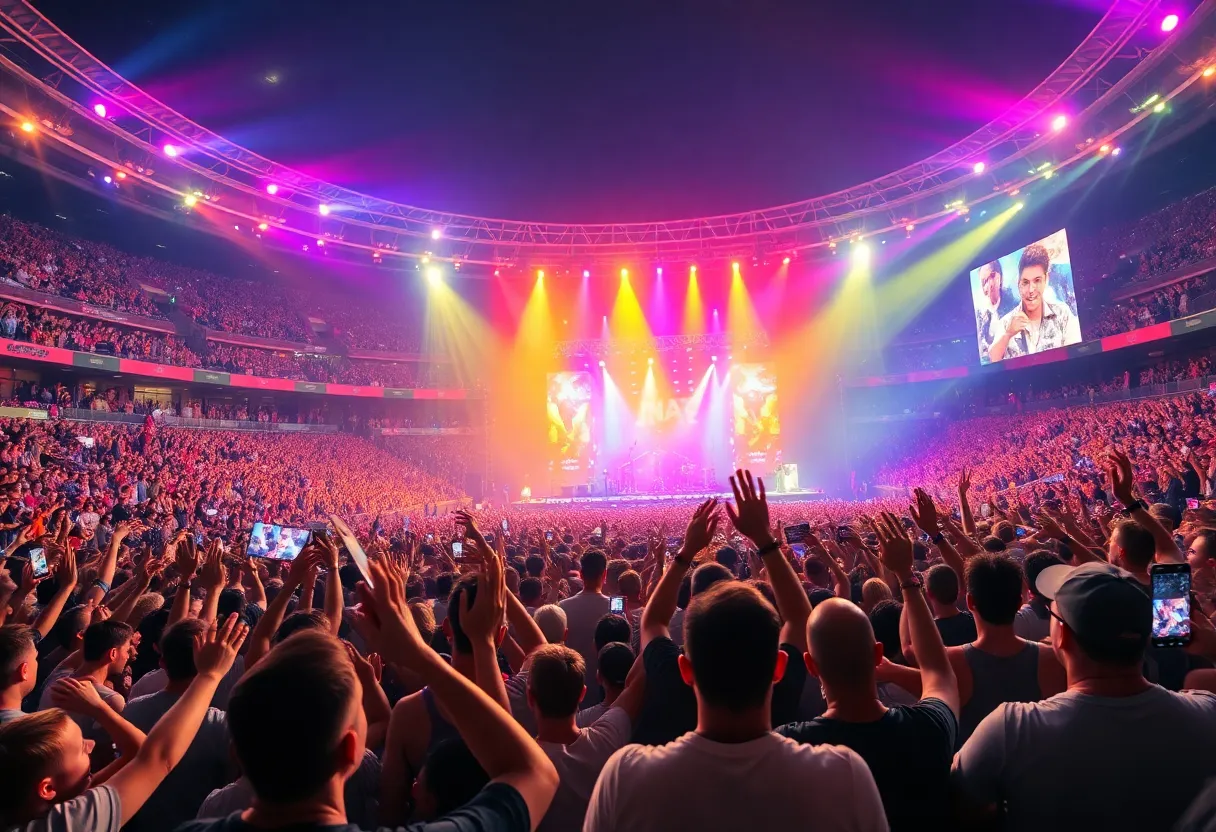 Audience enjoying a live performance at Ford Field concert