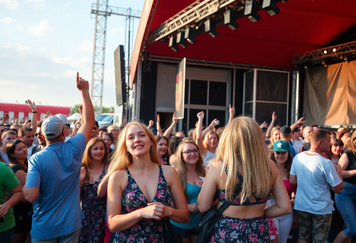 Crowd enjoying a live concert at an outdoor venue in Metro Detroit.