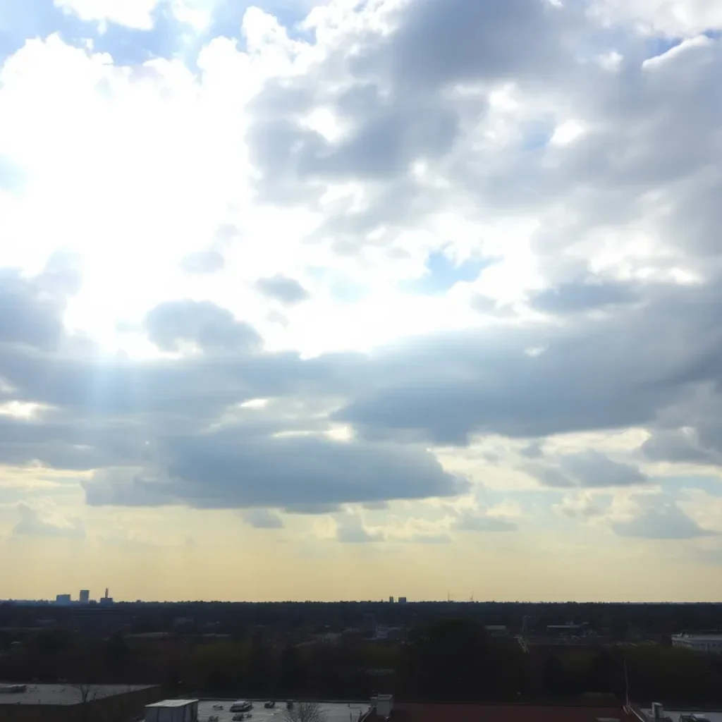 Spring weather in Metro Detroit with clouds and sun