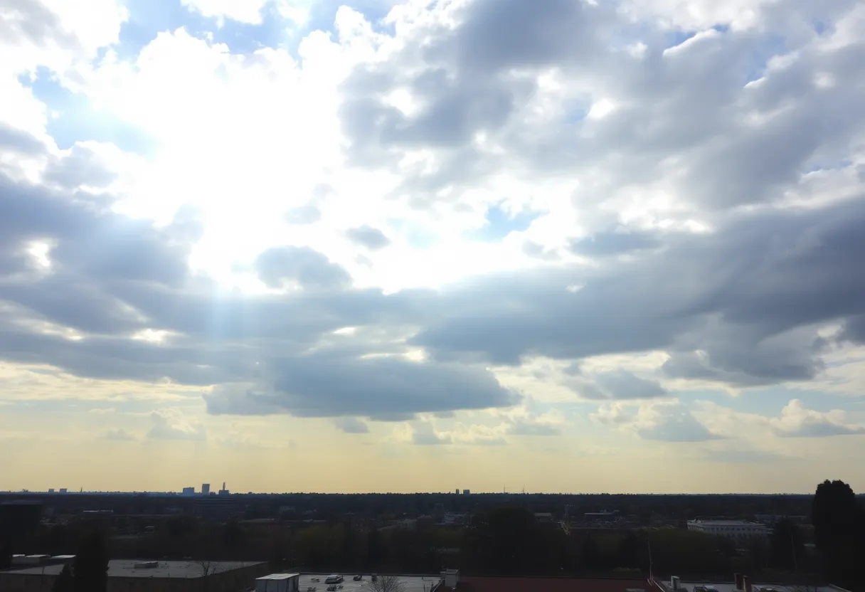 Spring weather in Metro Detroit with clouds and sun