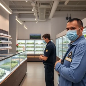 Interior of a compliant cannabis dispensary in Michigan