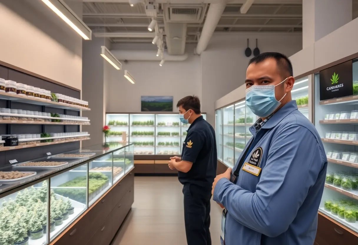 Interior of a compliant cannabis dispensary in Michigan