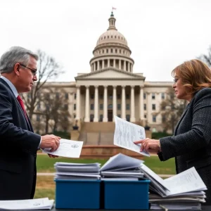 Symbolic image of political debate in Michigan