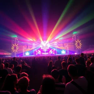 Crowd enjoying music at Movement Music Festival in Detroit