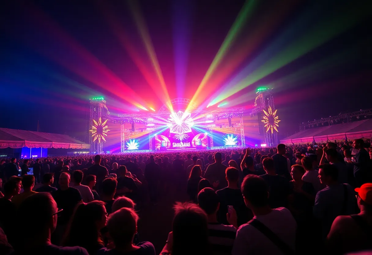 Crowd enjoying music at Movement Music Festival in Detroit