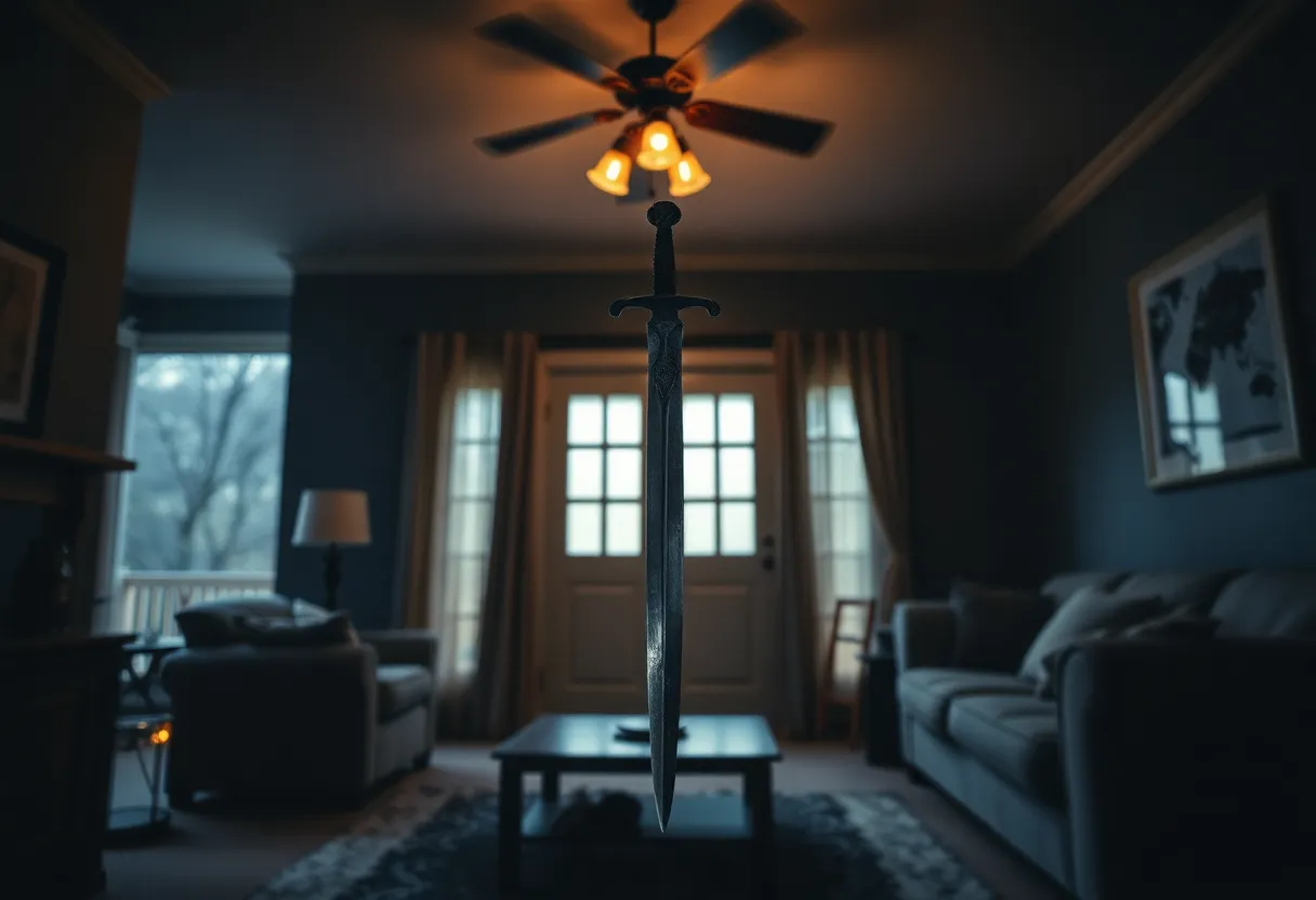 Interior of a suburban home related to a murder investigation