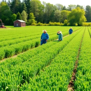 Asparagus fields in Northern Michigan preparations for harvest