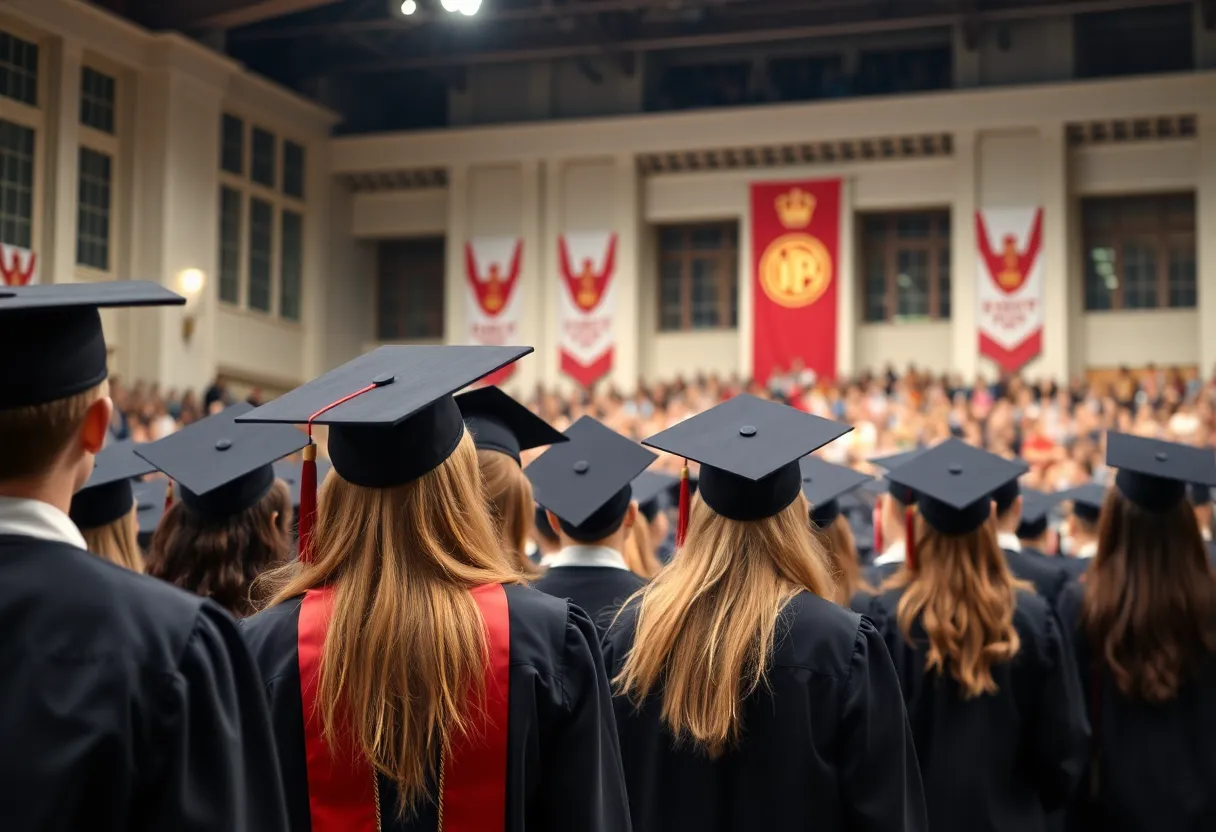 Students celebrating at a graduation ceremony at Princeton University