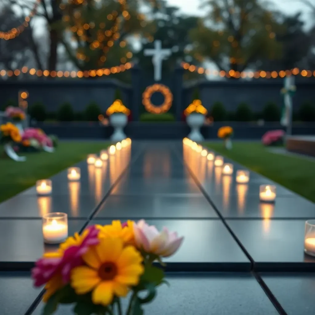 Floral tribute in honor of Sister Mary Augusta Stratz