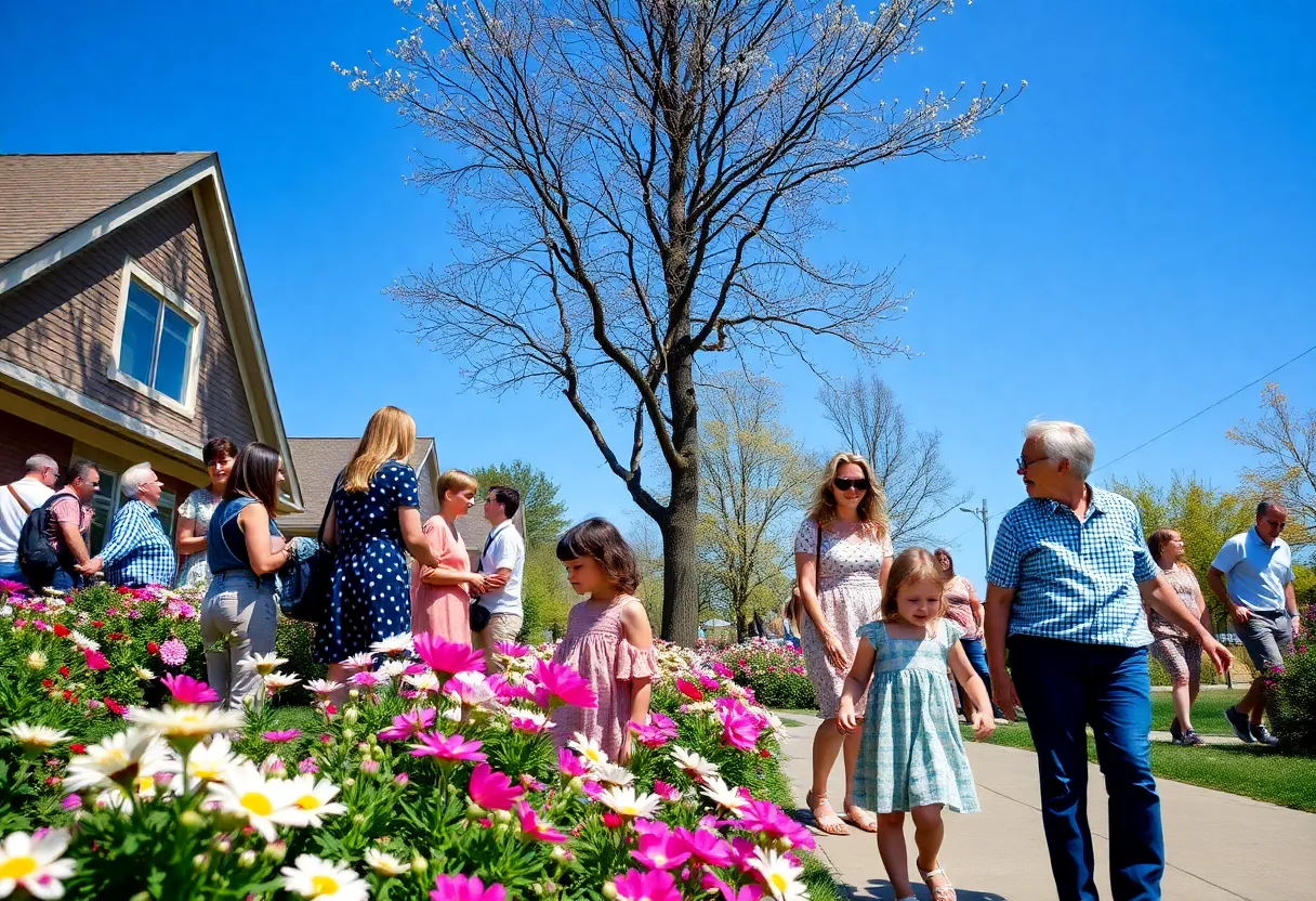 Families enjoying warm weather in Southeast Michigan on Mother's Day.