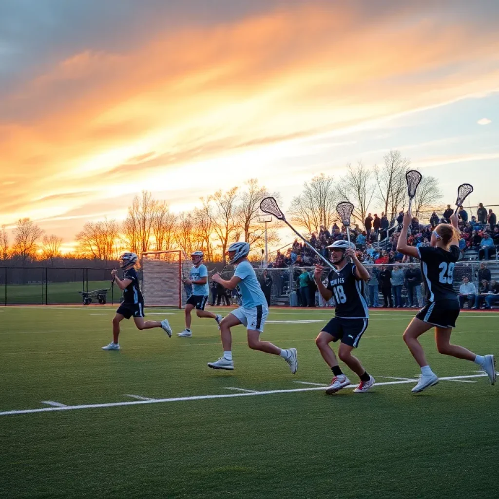 Stoney Creek High School lacrosse players during a match