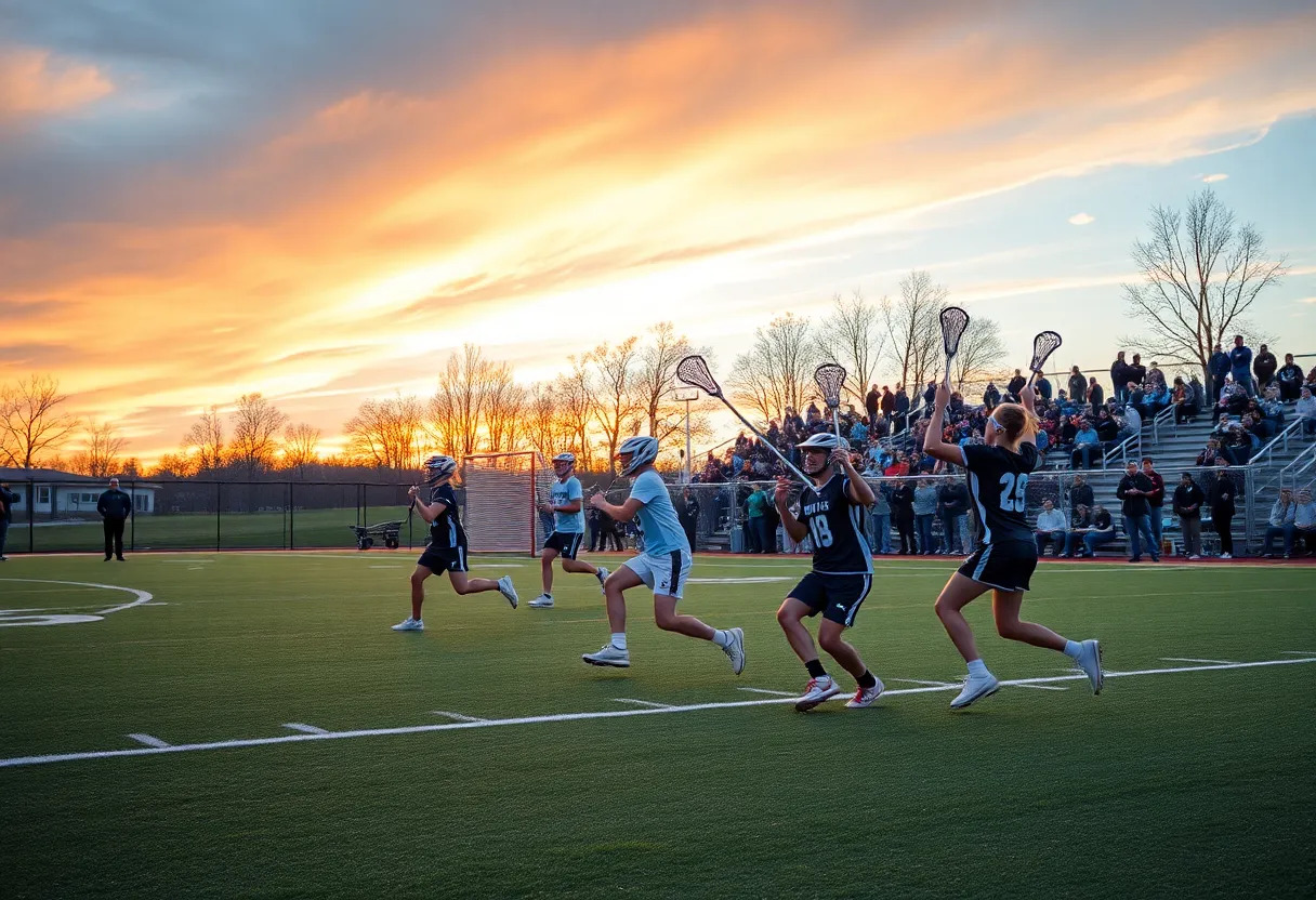 Stoney Creek High School lacrosse players during a match