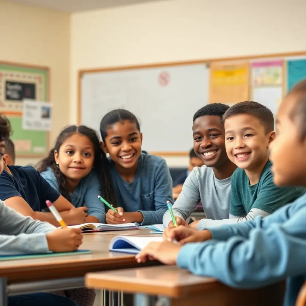 Diverse group of students engaged in educational activities in a classroom