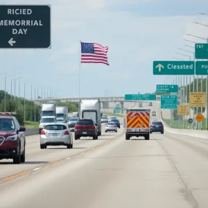 Traffic during Memorial Day weekend on a Michigan highway