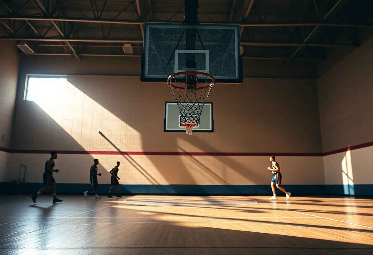 Basketball court symbolizing integrity in sports