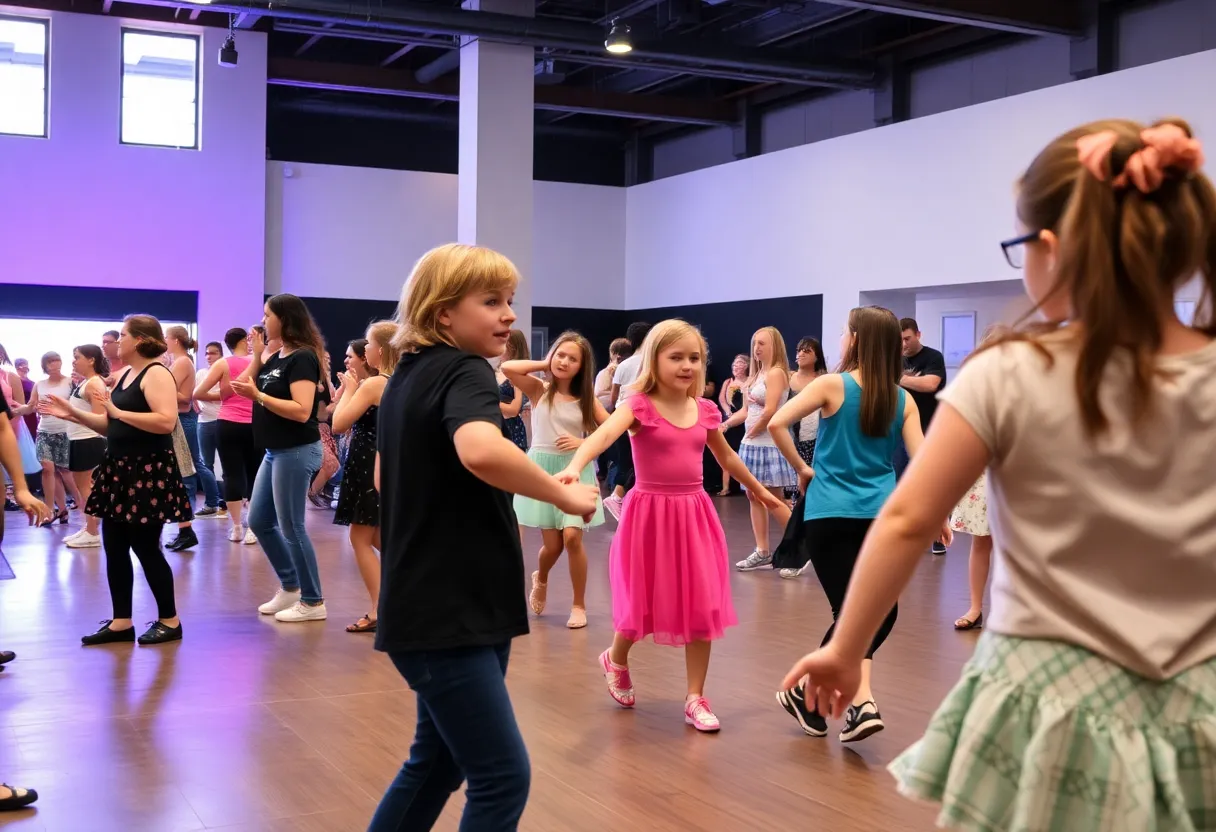 Community members participating in dance studio nominations