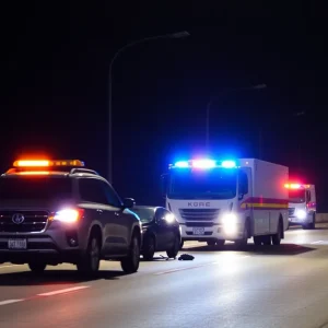 Emergency responders at the scene of a crash on the Lodge Freeway in Detroit