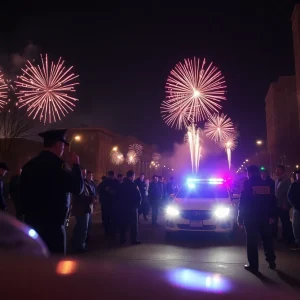 Police presence at the Detroit Ford Fireworks event after a shooting incident.