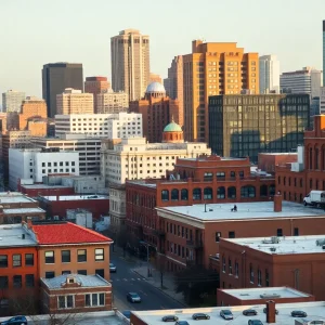 Cityscape of Detroit with diverse neighborhoods and community engagement