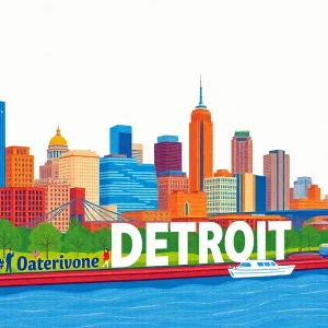 Illustration of Detroit skyline representing mayoral election