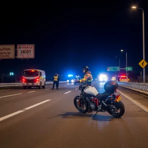 Scene of a motorcycle accident on I-96 in Detroit
