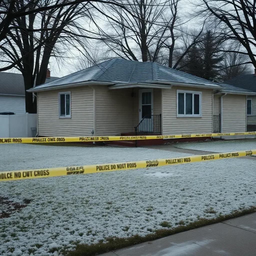 Police investigation scene in a Detroit neighborhood