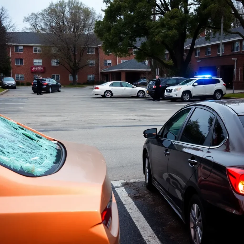 Shattered car windows in Detroit nursing home parking lot after vandalism