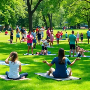 Families enjoying summer activities in Detroit parks.