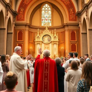 Clerics and community members gathered at Cathedral of the Most Blessed Sacrament for priest ordination ceremony.