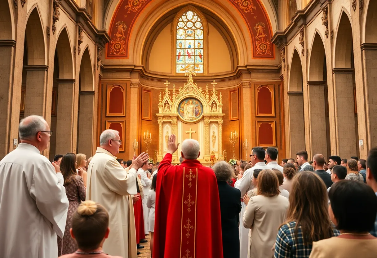 Clerics and community members gathered at Cathedral of the Most Blessed Sacrament for priest ordination ceremony.