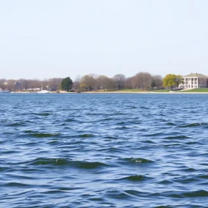 View of the Detroit River and Riverside Park