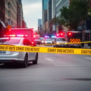 Police investigation scene in Detroit after a shooting
