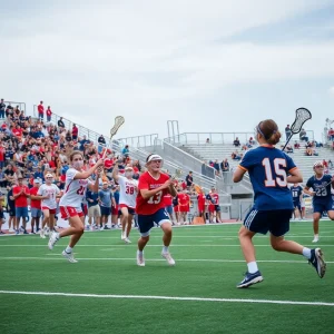 East Grand Rapids team celebrating their lacrosse championship win